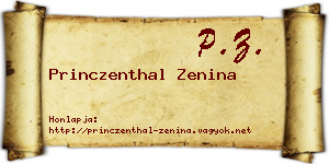 Princzenthal Zenina névjegykártya